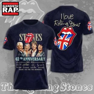 The Rolling Stones 62nd Anniversary 1962 2024 Signature 3D T Shirt