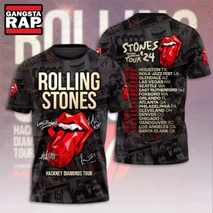 The Rolling Stones Hackney Diamonds Tour 2024 3D T Shirt Vintage Rolling Stones Shirt