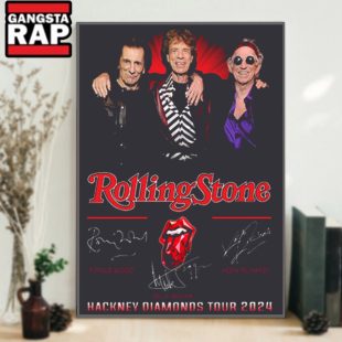 The Rolling Stones Hackney Diamonds Tour 2024 Signature Poster Canvas Art