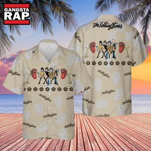 The Rolling Stones Rock N Roll Band Tropical Hawaiian Shirt