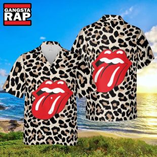 The Rolling Stones With Leopard Pattern Hawaiian Shirt