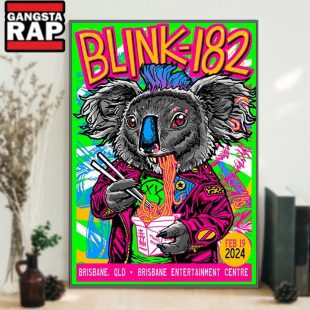 Tour 2024 Blink 182 Brisbane QLD Poster Canvas Art