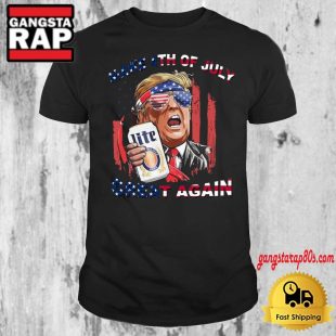 Trump Drink Miller Lite Beer Make 4th Of July Great Again 2024 T Shirt