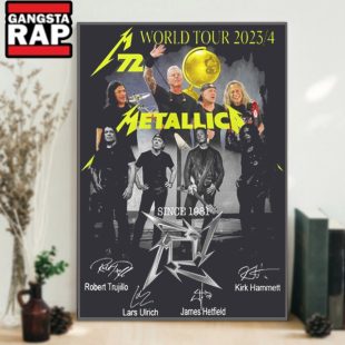 World Tour 2023 2024 Metallica Since 1981 Signature Wall Art Poster Canvas