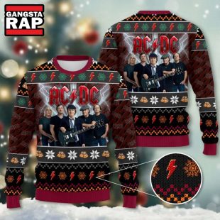 ACDC Band Graphics Design Music Fan Gifts Ugly Christmas Sweater