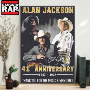 Alan Jackson 41st Anniversary 1983 2024 Thank You For The Music And Memories Poster Canvas Art