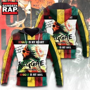 Bob Marley Reggae Is My Heart 3D Hoodie