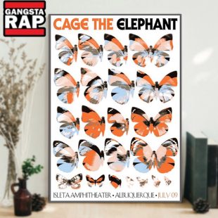 Cage The Elephant Band July 9 2024 Albuquerque at Isleta Amphitheater Poster Canvas Art