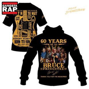 Celebrating 60 Years 1964 2024 of Bruce Springsteen's Singing Career 3D Hoodie