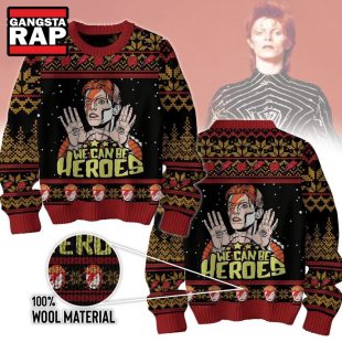 David Bowie We Can Be Heroes Ugly Christmas Sweater