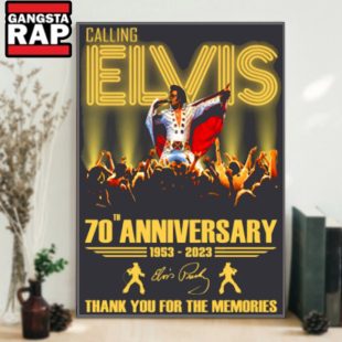 Elvis Presley 70th Anniversary 1953 2023 Thank You For The Memories Calling Poster Canvas Art