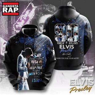 Elvis Presley 90 Year 1935 2025 Signature 3D Hoodie