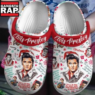 Elvis Presley Blue Christmas Clogs Shoes