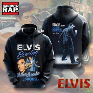 Elvis Presley Blue Suede Shoes 3D Hoodie