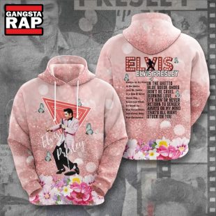 Elvis Presley Music Graphics Design Pink Hoodie