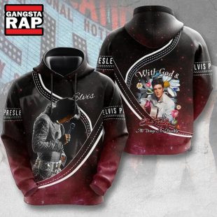 Elvis Presley With God All Over Print Hoodie