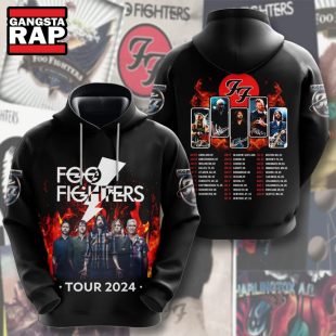 Foo Fighters Tour 2024 Signature Schedule 3D Hoodie