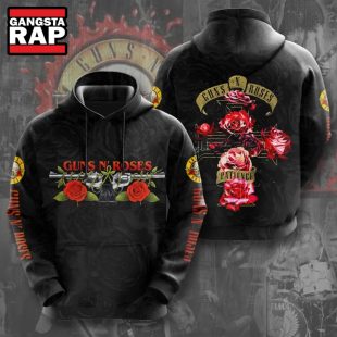 Guns N' Roses Rose Design 3D Hoodie