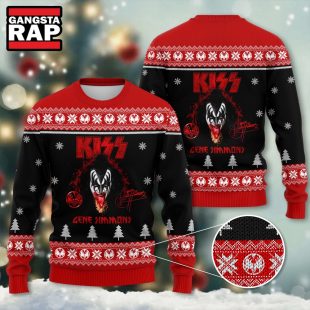 Kiss Band Gene Simmons Signature Ugly Christmas Sweater