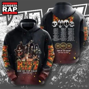 Kiss Rock Band Music End Of The Road Tour Special Skull Hoodie