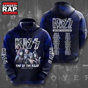 Kiss Rock Band Music End Of The Road World Tour 3D Hoodie