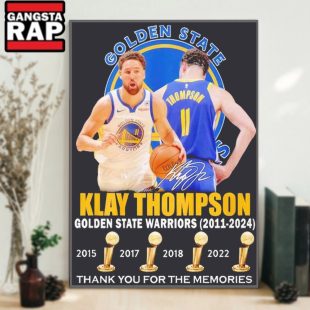 Klay Thompson NBA Golden State Warriors 2011 2024 Poster Canvas Art