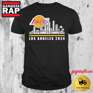 Los Angeles Lakers 2024 Skyline Players Name T Shirt