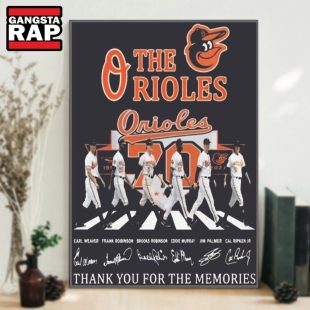 MLB Baltimore Orioles Baseball Team Abbey Road Signatures Poster Canvas Art