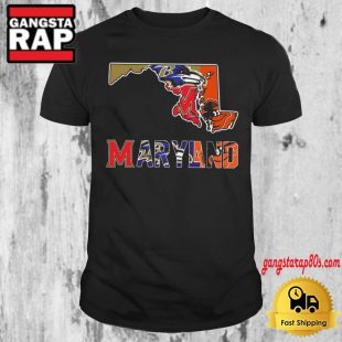 Maryland Sports Team Maps 2024 T Shirt