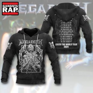 Megadeth Band Crush The World Tour 2024 Hoodie