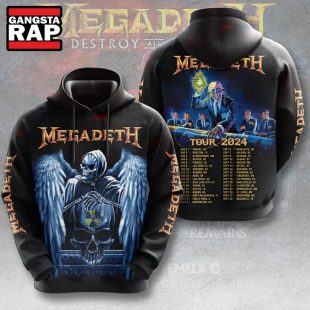 Megadeth Band Design Tour 2024 All Over Print Hoodie