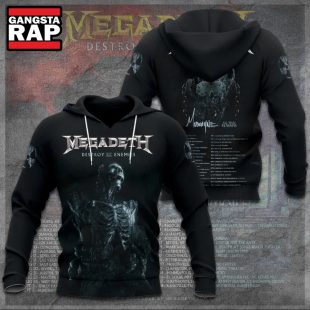 Megadeth Band Music Destroy Enemies Tour Schedule Hoodie