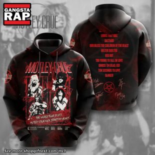 Motley Crue The World Tour Graphics Signature Hoodie