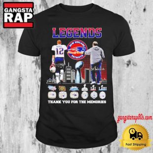 New England Patriots Bill Belichick Tom Brady Hall Of Fame Legends Football T Shirt