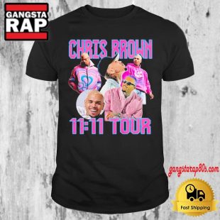 Official Chris Brown Graphics 11 11 Tour 2024 Music T Shirt