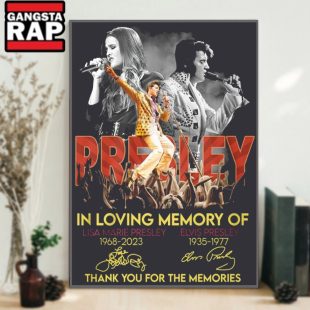 Presley In Loving Memory Of Lisa Marie Presley And Elvis Presley Signature Poster Canvas Art