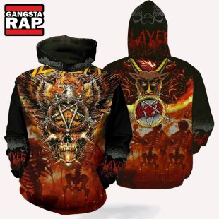 Slayer Rock Band Music Skull All Over Print Hoodie Shirt