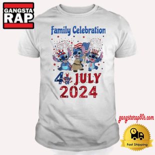 Stitch Family Celebration 4th Of July 2024 T Shirt