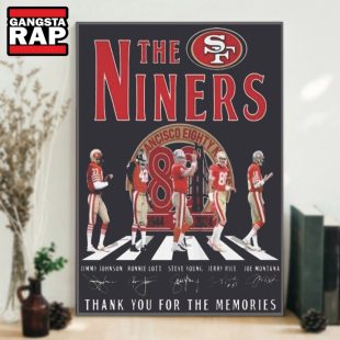 The Niners San Francisco 49ers Walking Thank You For The Memories Vintage Poster Canvas Art