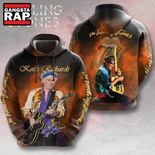 The Rolling Stones x Keith Richards Signature All Over Print Hoodie