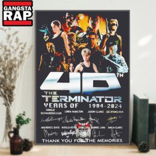 The Terminator 40 Years Of 1984 2024 Signature Thank You For The Memories Poster Canvas Art