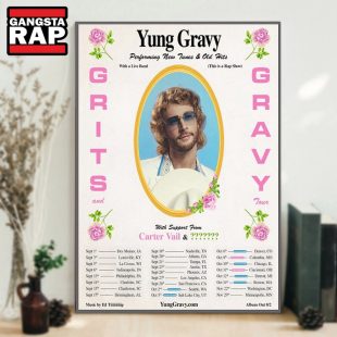 Yung Gravy The Grits Gravy 2024 Tour Vintage Poster Canvas Art