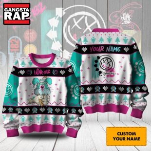 Blink 182 Ice Cream Design Ugly Christmas Sweater