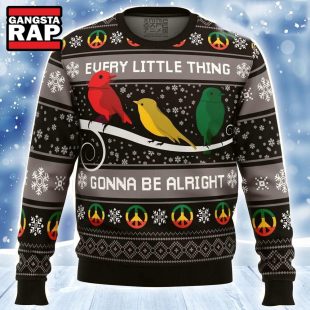 Bob Marley Three Little Birds Ugly Christmas Sweater