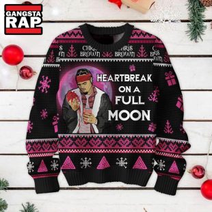 Chris Brown Heartbreak On A Full Moon Ugly Christmas Sweater