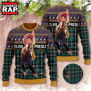 Elvis Presley Music Fans Gift Ugly Christmas Sweater