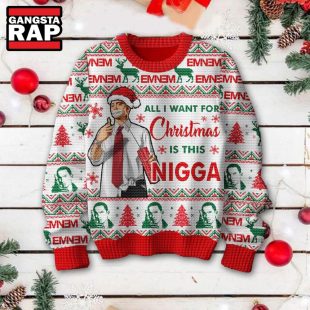 Eminem Rapper Is All I Want For Christmas Ugly Sweater