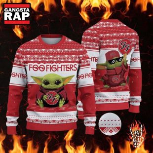 Foo Fighters Special Baby Yoda Badass Ugly Christmas Sweater