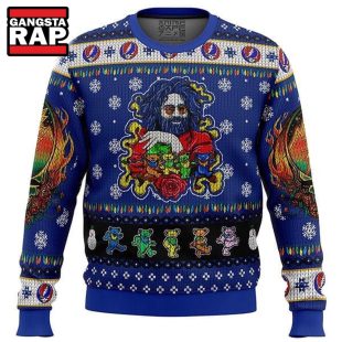 Grateful Dead X Jerry Garcia Blue Ugly Christmas Sweater