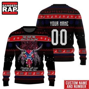 Lynyrd Skynyrd Take Your Time Don't Live Too Fast Ugly Christmas Sweater